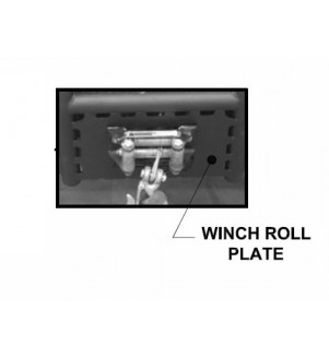 Winch roller skid plate